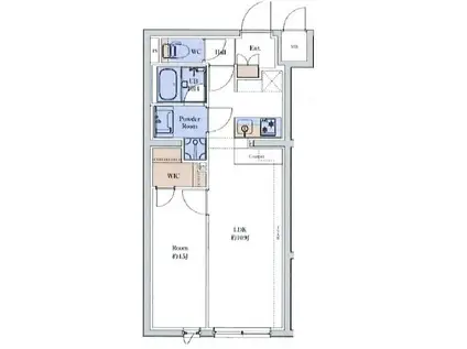 プロスタイルウェルス堀切菖蒲園(1LDK/1階)の間取り写真