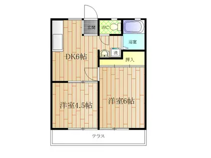 サンライズスズキ(2DK/1階)の間取り写真