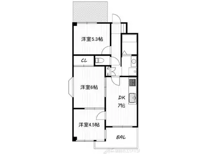 ココチフォレストRS(3DK/2階)の間取り写真