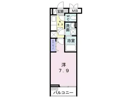 アンバーヒルズ(1K/1階)の間取り写真