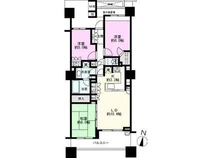 スカイレジデンシャルタワーズ ノースウィング(3LDK/20階)の間取り写真
