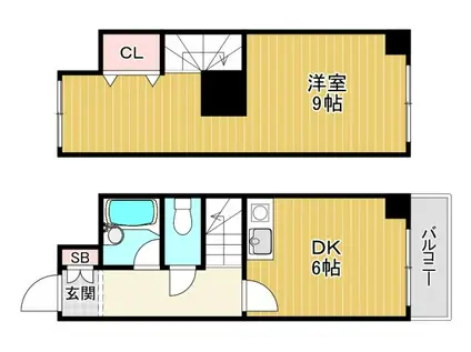 エフアール城東中央(1DK/2階)の間取り写真