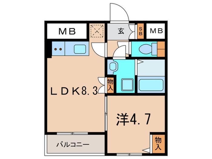 FIORE SHIBUYA(1LDK/3階)の間取り写真