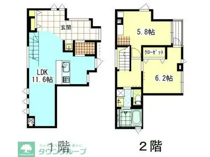 YSII(2LDK/1階)の間取り写真