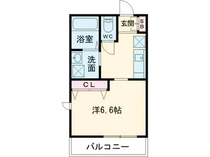 ヴァンベール緑が丘(1K/1階)の間取り写真