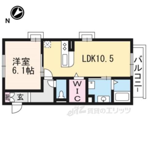 マジェスティツイン(1LDK/3階)の間取り写真