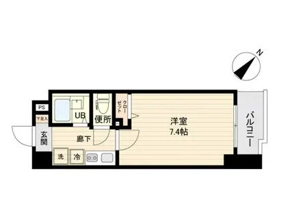 ザ・レジデンス行徳II(1K/2階)の間取り写真