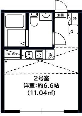 ルミエール桜ケ丘(ワンルーム/1階)の間取り写真