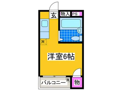 コーポラスアビコ(ワンルーム/4階)の間取り写真