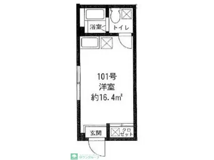 丸越ハイツ(ワンルーム/1階)の間取り写真