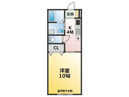 リ リーブド タカクラ(1K/2階)の間取り写真