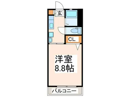 メゾンドマモール(1K/1階)の間取り写真