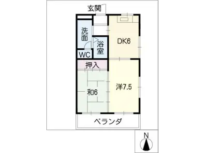 エステート瑞穂(2DK/3階)の間取り写真
