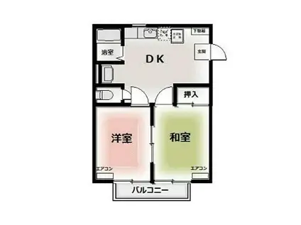 ファミールミカド(2DK/2階)の間取り写真