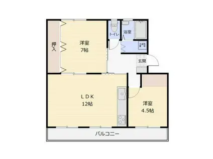 清瀬台田9(2LDK/5階)の間取り写真