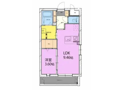 アーベイン松山(1LDK/5階)の間取り写真