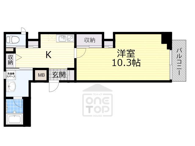 ARRIATE北桜塚(1K/1階)の間取り写真