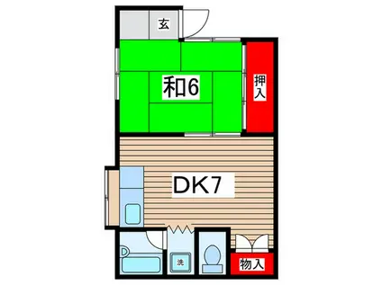 サンコスモ(1DK/1階)の間取り写真