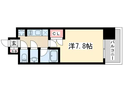 パークフラッツ江坂(1K/5階)の間取り写真