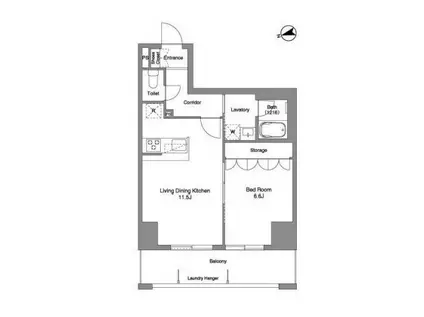 プリマステラ(1LDK/4階)の間取り写真