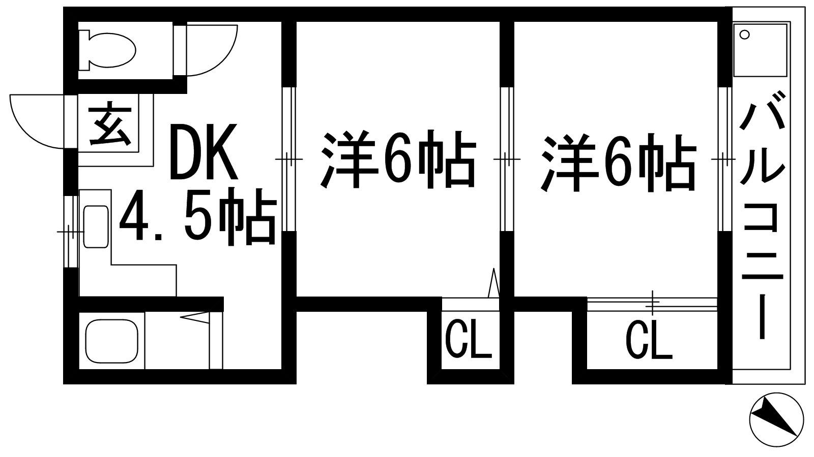 第二宝来マンション(2DK/1階)の間取り写真