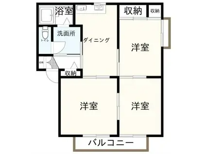 パークタウンA(3DK/1階)の間取り写真