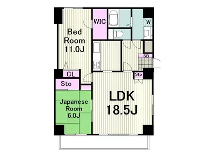 クレア日吉(2LDK/3階)の間取り写真