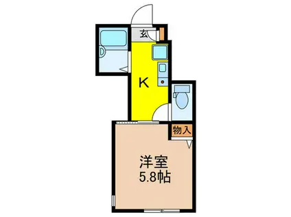 メーヴェI(1K/1階)の間取り写真