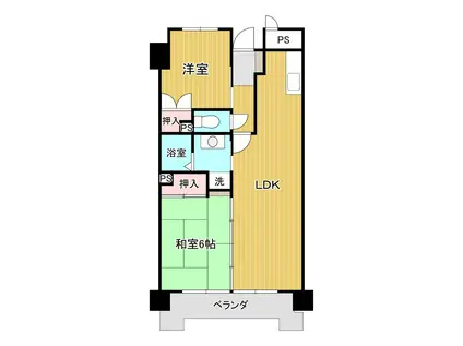フロイライン姪浜(2LDK/2階)の間取り写真