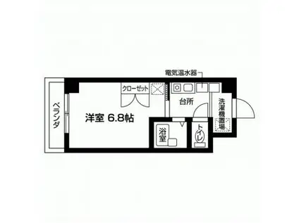 プラトー本厚木(1K/3階)の間取り写真