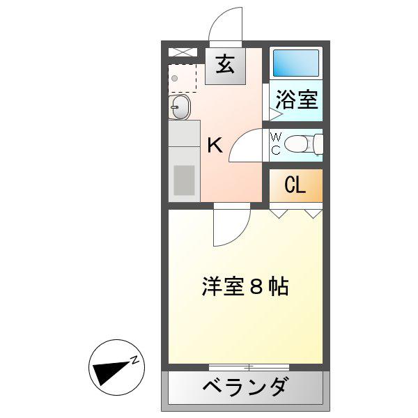 パールマンションIII(1K/2階)の間取り写真