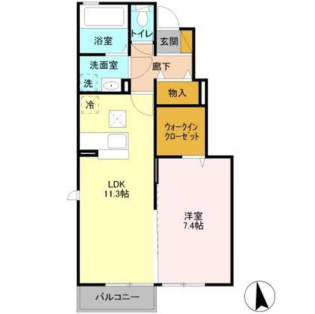 CEREJEIRAB(1LDK/1階)の間取り写真