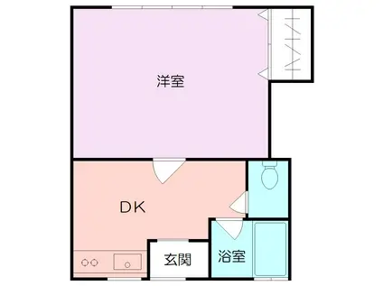 スマイニー 夕顔瀬(1DK/1階)の間取り写真