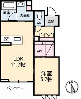 ピゴラーレI(1LDK/2階)の間取り写真
