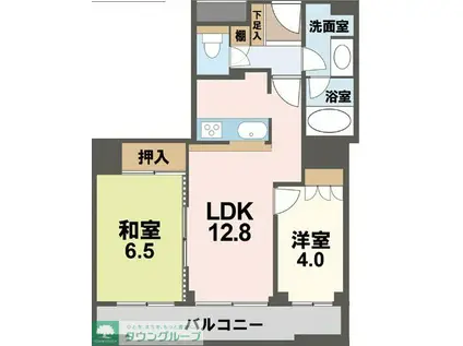 高崎タワー21(2LDK/9階)の間取り写真