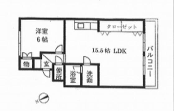 中尾マンション(1LDK/4階)の間取り写真