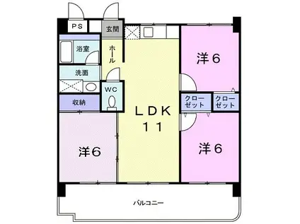 SR.パレス(3LDK/3階)の間取り写真