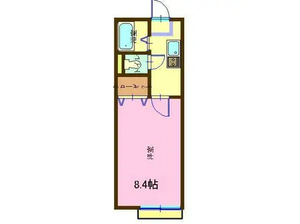 フローレンスI(1K/1階)の間取り写真