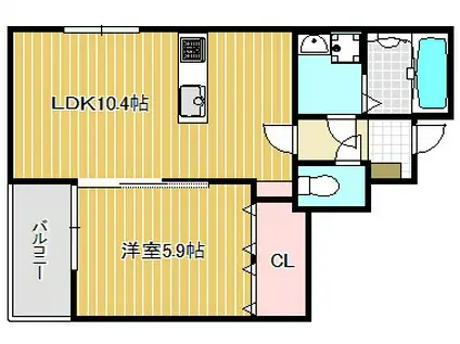 REALMAISON守山駅前(1LDK/3階)の間取り写真