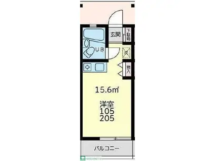 グランジャ横浜(ワンルーム/1階)の間取り写真