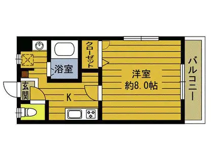 シャイン北浜(1K/2階)の間取り写真