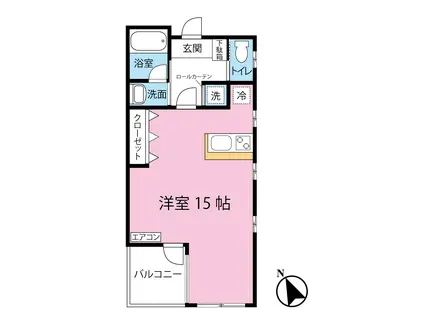 グランシャリオ(ワンルーム/1階)の間取り写真