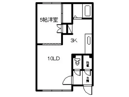アパートメントハウスGREEN(1LDK/1階)の間取り写真