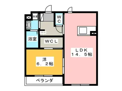 ケルンI(1LDK/1階)の間取り写真