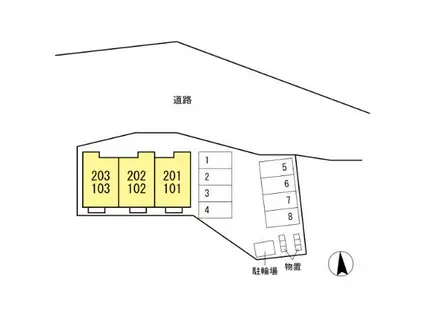メゾンあかり(1LDK/1階)の間取り写真