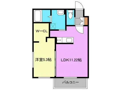 VENTVERT(1LDK/4階)の間取り写真