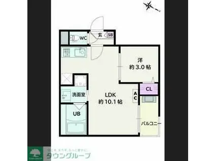 JACK UNOKII(1LDK/1階)の間取り写真