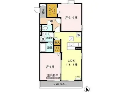 メゾンアリア(2LDK/1階)の間取り写真