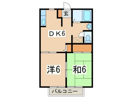 ドミールサトウ(2DK/2階)の間取り写真