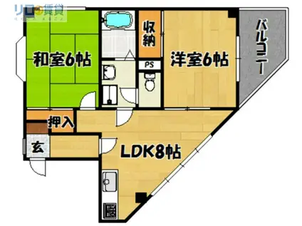 メゾンガロパンIII(2LDK/3階)の間取り写真